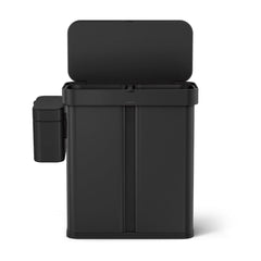 58L dual compartment rectangular sensor bin with voice and motion control + compost caddy