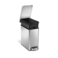 10L profile stainless steel pedal bin