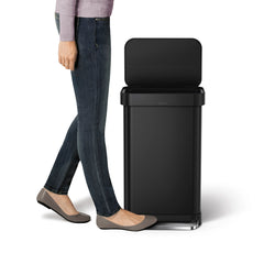 45 litre, rectangular pedal bin with liner pocket