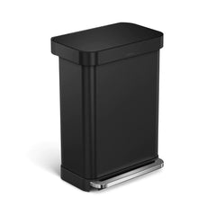 55 litre, rectangular pedal bin with liner pocket