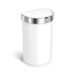 45L semi-round sensor bin - white finish - 3/4 view main image