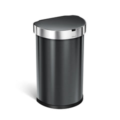 45L semi-round sensor bin - black finish - 3/4 view main image